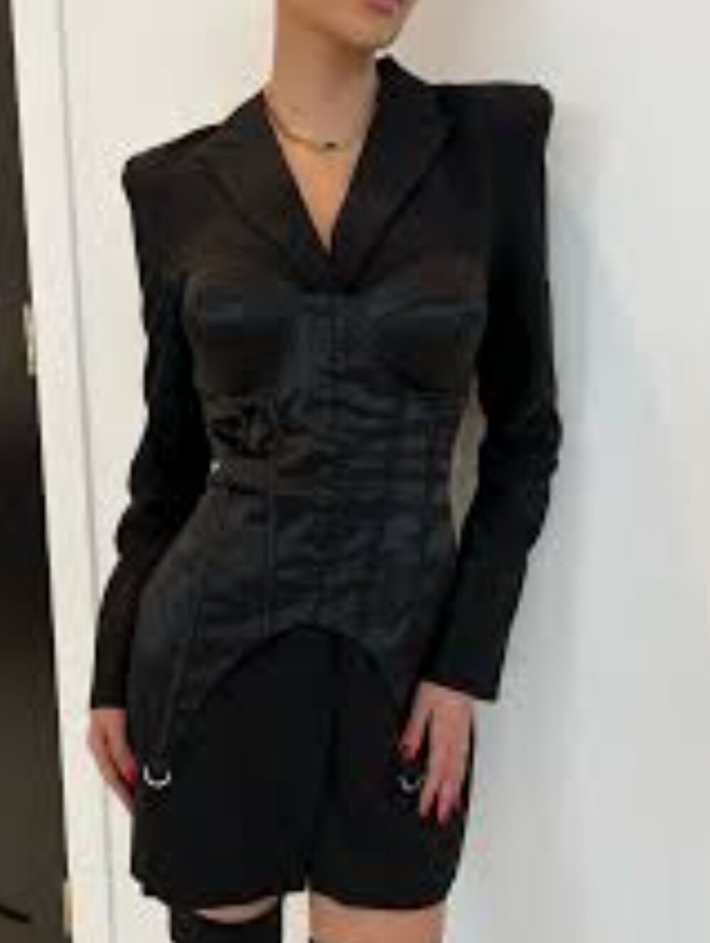 ICCON Black Women's Tailored Corset Blazer Size Medium - Picture 2 of 11